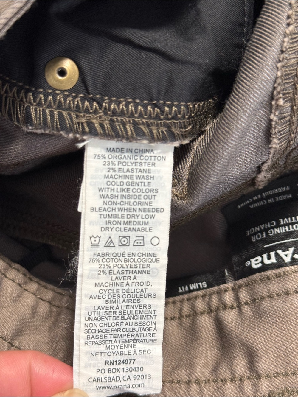 Prana Slim Fit Pants Men’s Size 30x32 Brown 5-Pocket Stretch Casual Chino Jeans - Picture 13 of 14